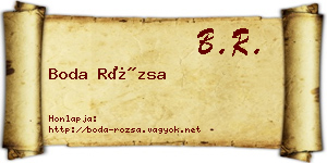 Boda Rózsa névjegykártya