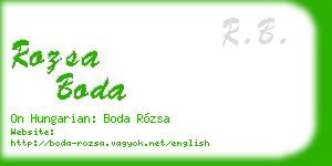 rozsa boda business card